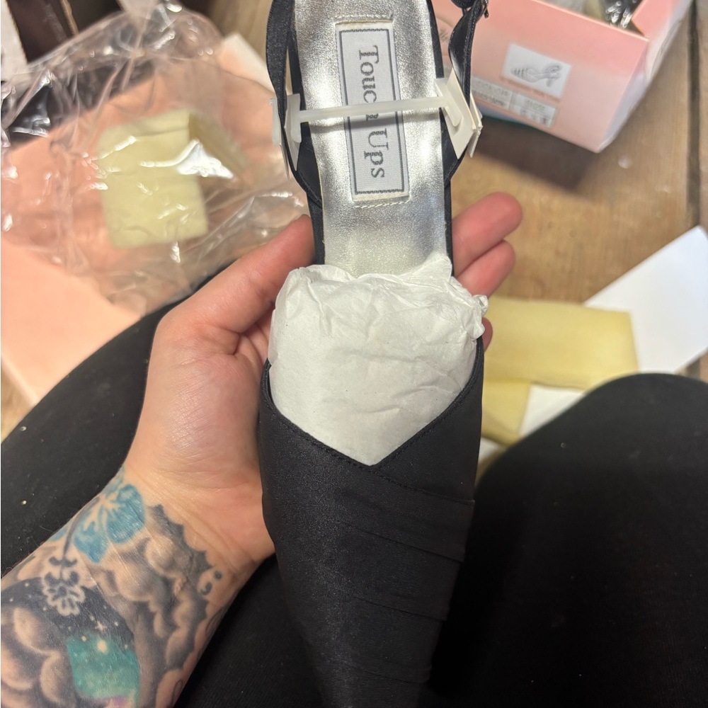Touch Ups Black Satin Heels